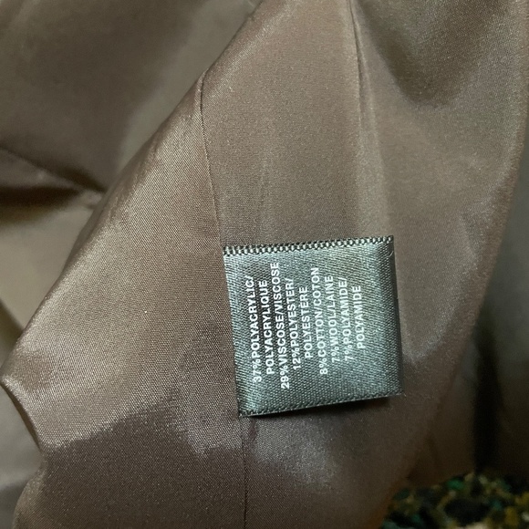 Lafayette 148 Blazer multicolor green drape collar fantasy tweed jacket size six - Picture 8 of 8